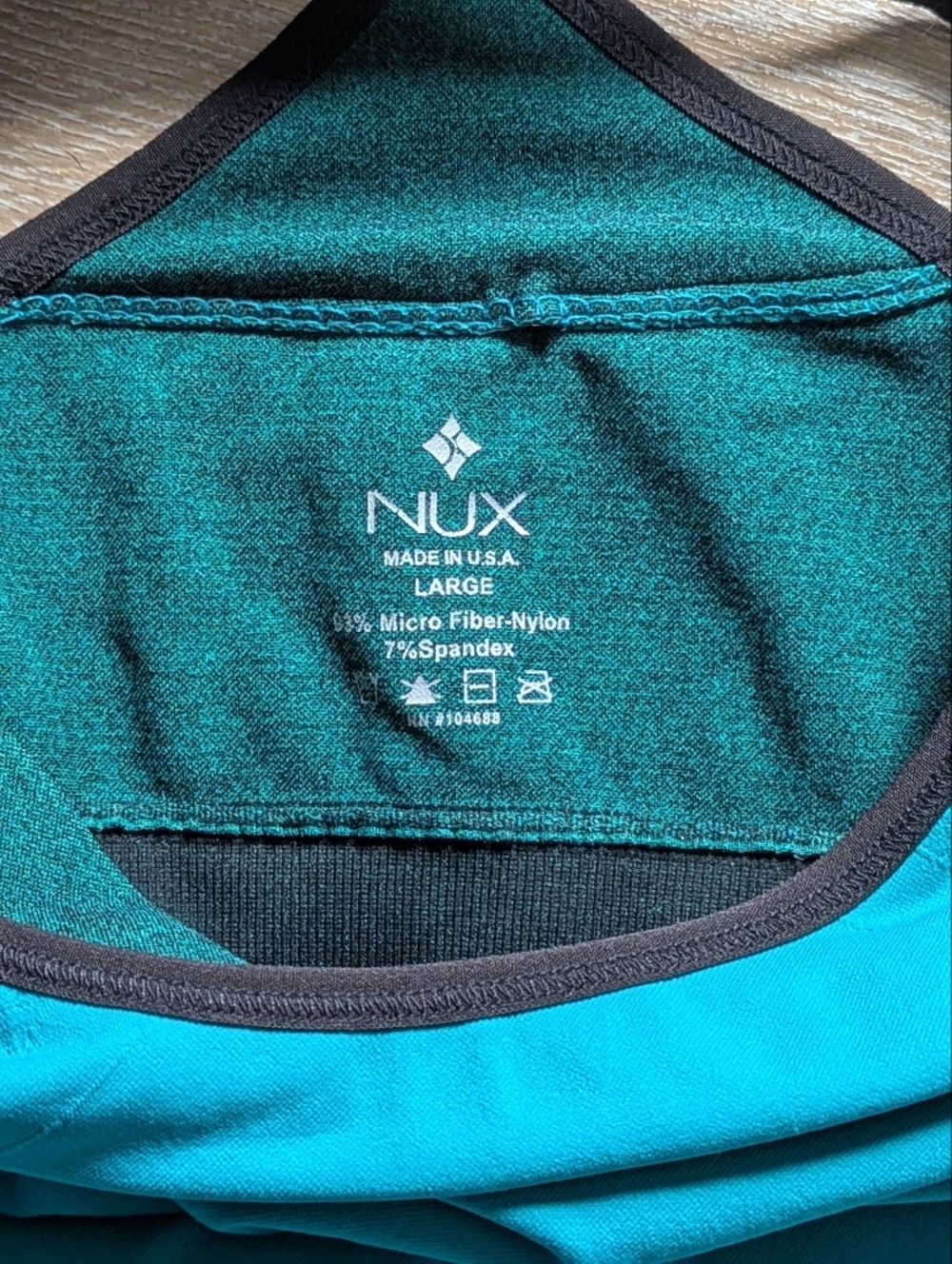 NUX‎ For Ahnu Yogasport Teal Athletic Tank Racerback Built-in Bra - Picture 6 of 8